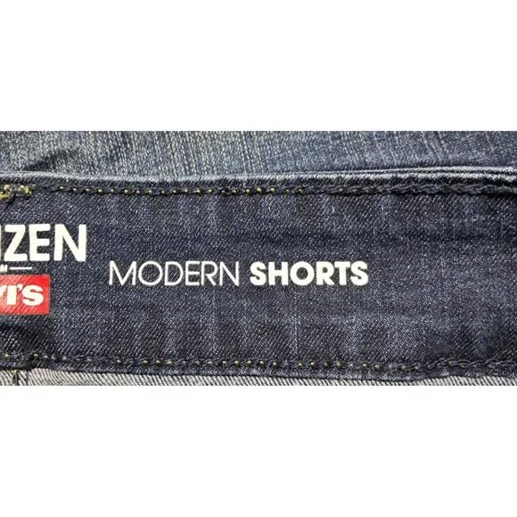 Denizen From Levis Womens Dark Wash Cuffed Denim Shorts Size 10 W30 Blue Stretch - Picture 5 of 11